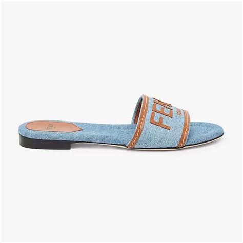 fendi pool slides womens|Fendi denim slides.